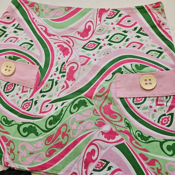 Joyous & Free Womens Size 4 Retro Bold Colored Mini Skirt Large Button Disco - Picture 3 of 9